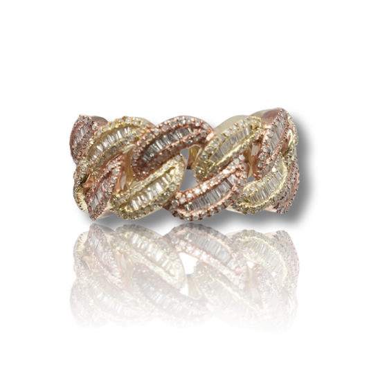 Half Eternity Diamond Cuban Ring