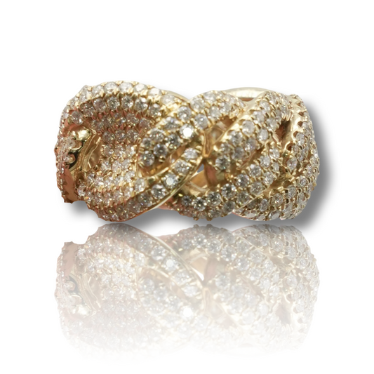 Half Eternity Diamond Cuban Ring